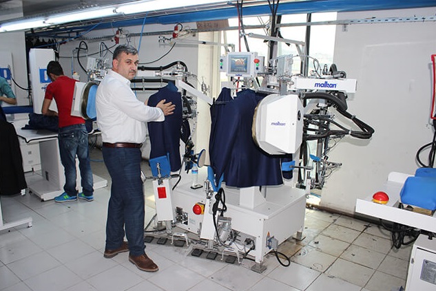 Ceren Tekstil 2016 technological production park and computer-aided modern ironing presses as a benchmark for Textile Technological Transformation 2016.